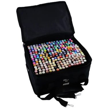 Набор скетч маркеров для рисования Touch 262 шт./уп. двусторонние профессиональные фломастеры с чехлом(TOUC262-AV)