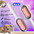 Щетка для вычесывания шерсти домашних животных 4 в 1 Pet Cleaning Comb с массажем и чисткой вещей Pink W28(NNW28-AV)