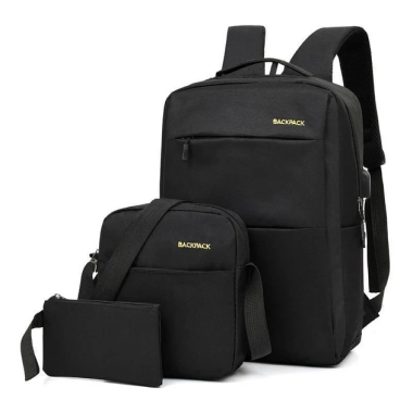 Рюкзак городской 3в1 Backpack 9018 дорожный комплект черный(BLA9018-AV)