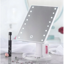 Настольное Зеркало с подсветкой Large 16LED Mirror для макияжа Белый (MIR366-AV)