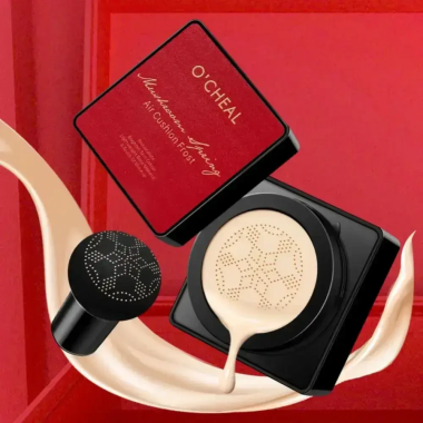 Кушон для лица + спонжик Beauty Linasi Red O`CHEAL, Натуральный оттенок / Тональный крем / Крем пудра (SPF22-AV)