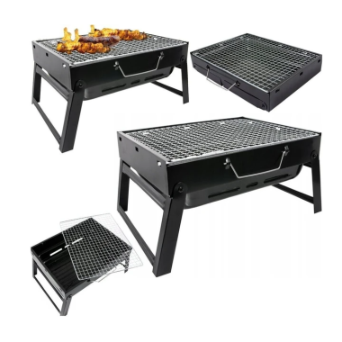 Переносной туристический мангал для барбекю 43x29 см, черный (BBQ4329-AV)