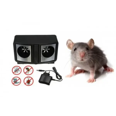 Ультразвуковой электронный отпугиватель грызунов мышей крыс dual sonic pest (DUAL100-AV)