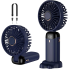 Портативный вентилятор Mini fan XL-880 диаметр 9 см с подставкой для телефона и дисплеем синий (XL880-AV)