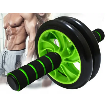 Гимнастическое спортивное фитнес колесо тренажер-ролик для мышц Double wheel Abs health abdomen round (0682890-AV)  