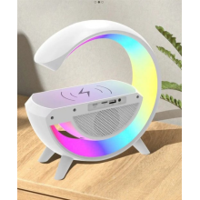 Настольная смарт лампа, ночник BT-3401 RGB Rainbow Light-Wireless Happy Light с Bluetooth колонкой беспроводная зарядка (NBT3401-AV)