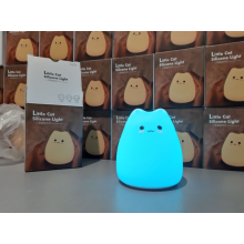 Силиконовый детский ночник Котик Little Cat Silicone Led 7-цветной RGB режим с аккумулятором и USB зарядкой Белый (LJC-124-AV)