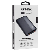 Портативная зарядка Power Bank S-link G10N 10000 mAh Slim Dual USB Type-C MicroUSB 5V/2.1А Black