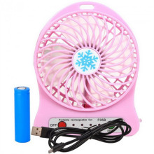 Переносной портативный вентилятор Ручной и Настольний UTM Розовый