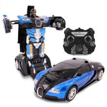 Машина-трансформер с пультом Toys Cars Bugatti Veyron Синяя (LM02)