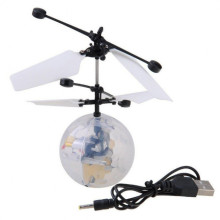 Летающий шар WHIRLY BALL интерактивный без видеокамеры с цветными диодами Led полёт 10 минут Прозрачный