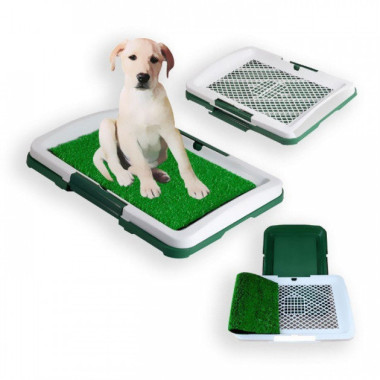 Туалет для собак Puppy Potty Pad из экологически чистых материалов 47х34 см Зелёный с серым