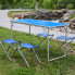 Раскладной стол 120 см для пикника с 4 стульями и зонтом 180 см Akryli, набор туристический в чемодане Синий (Ck-227)