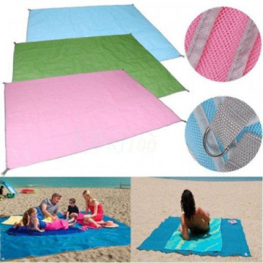 Коврик подстилка для пикника или моря АНТИ-ПЕСОК Sand Free Mat 200x200 мм Розовый ORIGINAL (IM 46596)