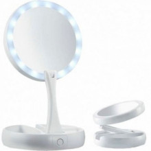 Настольное зеркало с LED подсветкой FOLD AWAY белый (45371)