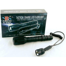 Фонарь Bailong светодиодный аккумуляторный подствольный с зумом для охоты тактический с выносной кнопкой под ружье Чёрный (Police-Q2804-T6)