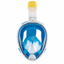 Полнолицевая панорамная маска для плаванья снорклинга FREE BREATH ORIGINAL (S/M) с креплением для экшн камеры Синяя