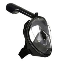 Полнолицевая панорамная маска для плаванья снорклинга FREE BREATH ORIGINAL (S/M) с креплением для экшн камеры Черная