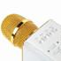 Детский беспроводной аккумуляторный караоке микрофон MicGeek с колонкой Bluetooth в чехле Золотой (Q9)