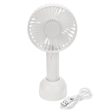 Портативный мини вентилятор Mini Fan 820 USB с ручкой и настольный со складной ручкой аккумуляторный Белый