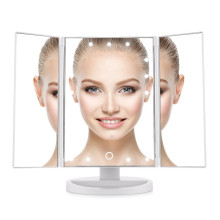 Зеркало светодиодное  с LED подсветкой для макияжа Protech Beauty LED Mirror раскладное с увеличением (от батареек и USB)