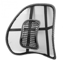 Упор поясничный для спины на стул UFT массажная корректирующая подставка-подушка Чёрная (MP04)