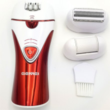 Эпилятор женский Gemei аккумуляторный 3 в 1 для удаления волос Original с насадками Красный (GM7002)