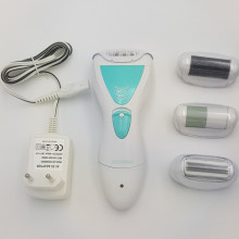 Эпилятор женский Gemei аккумуляторный для удаления волос 4 в 1 с насадкой бритва и пемза Blue (GM-7006) TRG-8206