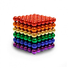 Развивающий конструктор коловоломка кубик NeoCube Радужный в коробке на 216 магнитных шариков
