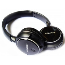 Беспроводные стерео наушники Atlanfa с гарнитурой  MP3 и FM Bluetooth Черные (AT-7612)