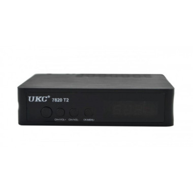 ТВ-ресивер UKC  тюнер цифровой приёмник T2 с поддержкой Wi-Fi адаптера для телевизора с приложением YouTube плюс пульт Чёрный (7820)