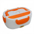 Термо Ланч бокс с подогревом от розетки 220В контейнер для разогрева еды Electric Lunch Box Бело-оранжевый