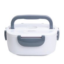 Термо Ланч бокс с подогревом от розетки 220В контейнер для разогрева еды Electric Lunch Box Бело-серый