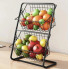 Кухонный металлический органайзер Storage Rack, двухъярусная полка 39×28×18 см, черный (RMB12-AV)