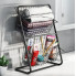 Кухонный металлический органайзер Storage Rack, двухъярусная полка 39×28×18 см, черный (RMB12-AV)