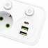 Мережевой адаптер-розетка с ночником J23, 2 розетки + USB + Type-C, белый (596362870-AV)