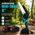 Аккумуляторная цепная мини-пила Nexelor 8″, 21 В, 2 аккумулятора, автоматическая смазка цепи, пластиковый кейс (blue26X50-AV)