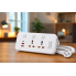 Многофункциональный сетевой разветвитель AND WL-6, 2 розетки, 3 USB-порта, 2500 Вт, белый (WL6-AV)