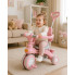 Розовый трёхколёсный велосипед Baby Carriage 588 с родительской ручкой и корзиной 2в1 (PinkCarriage588-AV)