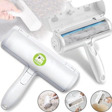 Щетка для сбора и удаления шерсти животных Белая Pet Hair Remover Roller ролик с контейнером для чистки (PET20205-AV)