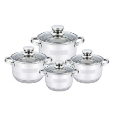 Набор кастрюль Haus Roland HR131-5, 4 шт из нержавеющей стали 2,1/2,8/3,9/6,1 л. Серебристый (HR131-5)