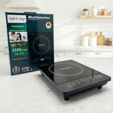 Индукционная варочная панель Rainberg RB-2281 с 1 конфоркой, портативная, мощностью 3500 Вт