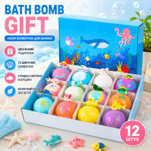 Набор детских бомбочек для ванны BATH BOMB GIFT, 12 органических шипучих бомб с сюрпризом (sp10595-AV) Набор детских бомбочек для ванны BATH BOMB GIFT, 12 органических шипучих бомб с сюрпризом (sp10595-AV)