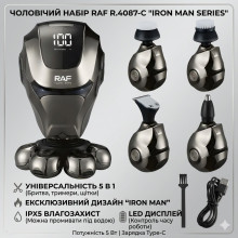 Аккумуляторная машинка для стрижки волос с влагозащитой IPX5 и насадками​​​​​​​ RAF R.4087 5W