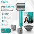 Профессиональный фен VGR V-440 GREEN 1400 Вт, фен для сушки и укладки волос с 3 насадками, 3 уровнями обдува и холодным воздухом