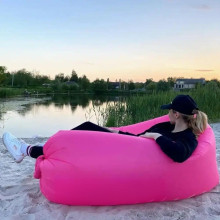 Надувной матрас (180х70 см) AIR SOFA CLOUD, Розовый / Шезлонг надувной / Ламзак (SLYPINK180-AV)