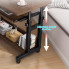 Мобильный компьютерный стол на колесиках 26X-64 с регулировкой высоты и полкой, темное дерево (26X64-AV)