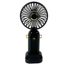 Вентилятор портативний Mini fan AND XL-880 діаметр 9 см з підставкою для телефону та дисплеєм чорний (RZN-23101873)