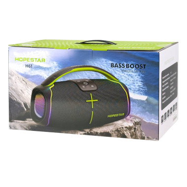 Колонка портативна HOPESTAR H61 Bluetooth LED FM чорний (RZN-23102864)