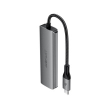 USB-хаб зовнішній 4 порти ACEFAST J15 Type-C 0.15 м сріблястий (RZN-23106535)